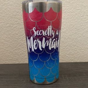 Tervis Mermaid Tail Stainless Steel Tumbler with Clear and Black Hammer Lid 20oz